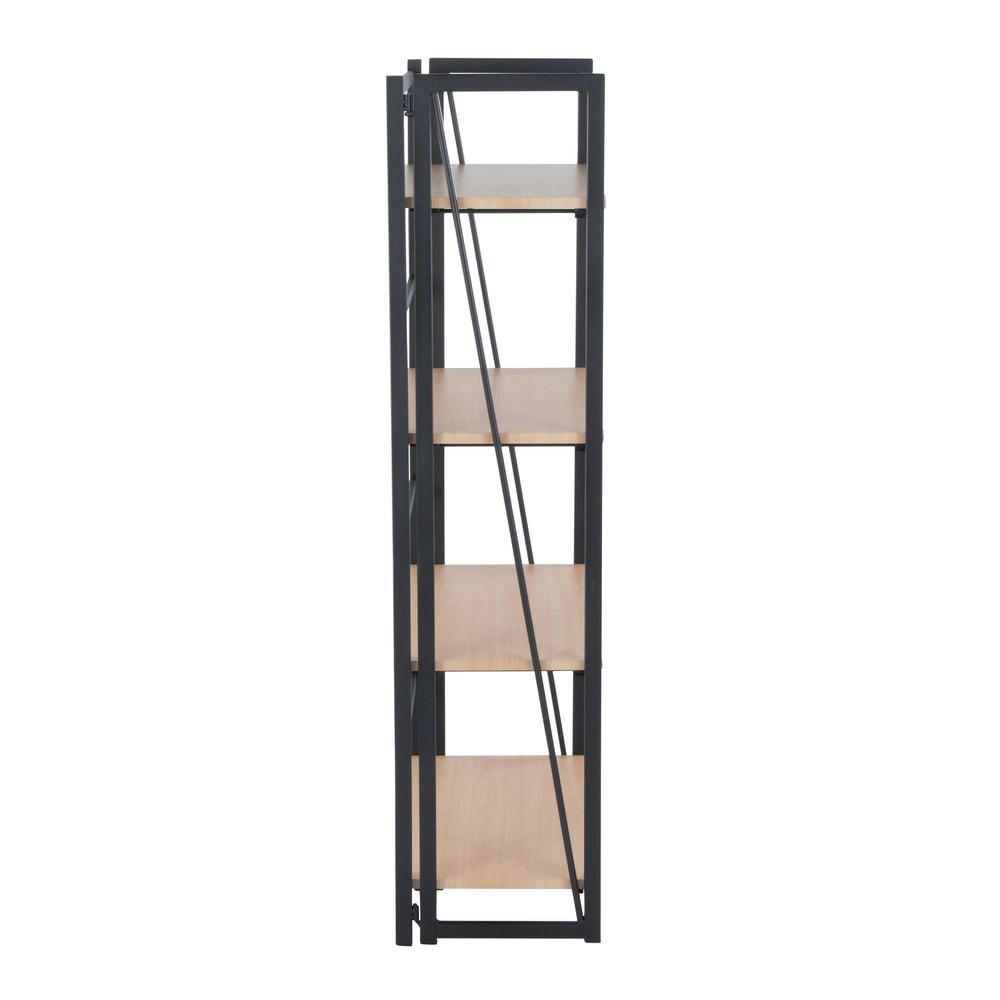 Black Painted Metal, Natural Wood Dakota Bookcase. Picture 2