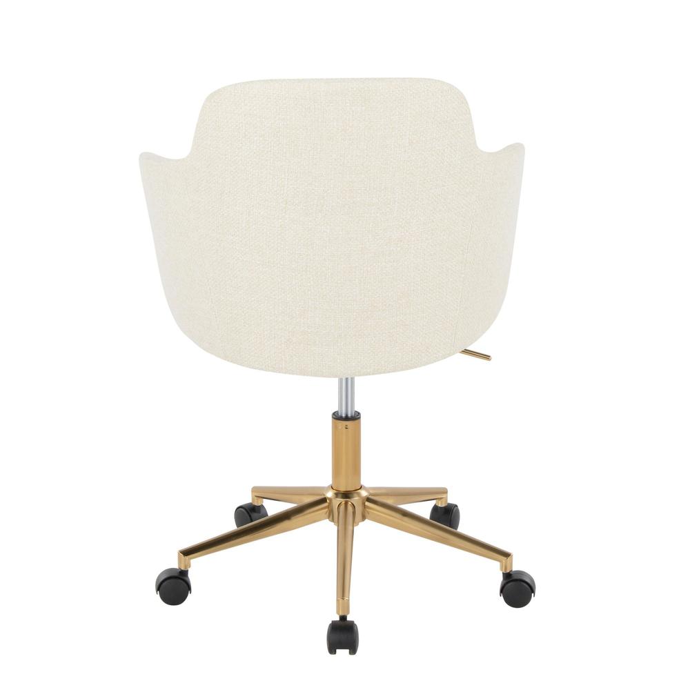 Gold Metal, Cream Fabric Boyne Office Chair. Picture 4