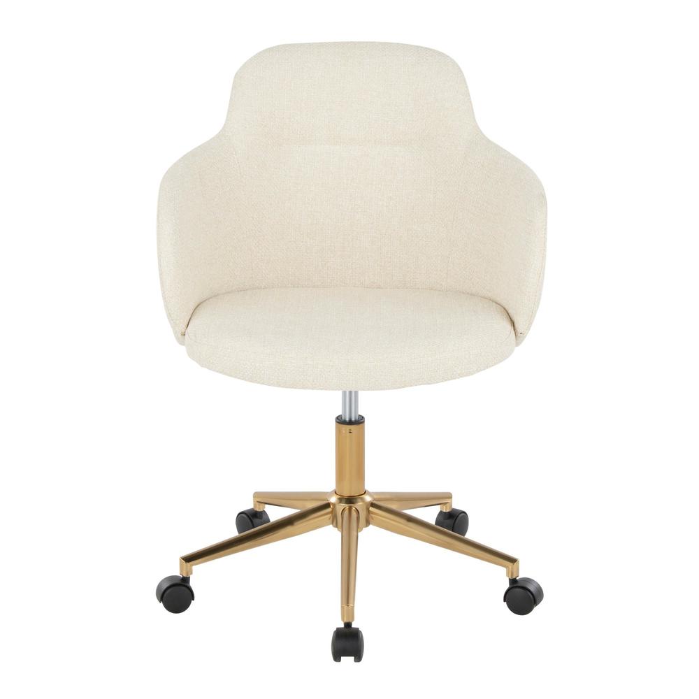 Gold Metal, Cream Fabric Boyne Office Chair. Picture 5