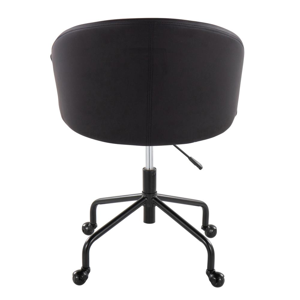 Black Metal, Silver Metal, Black PU Claire Task Chair. Picture 4