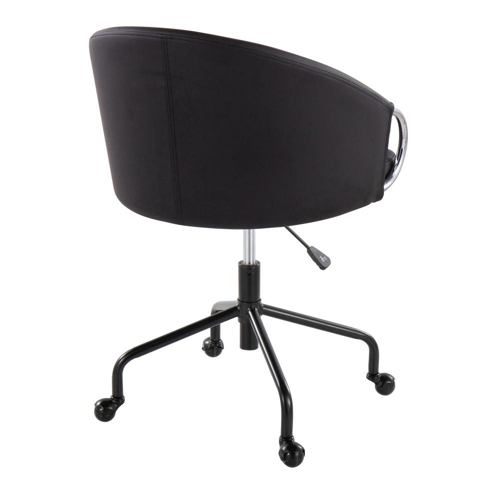 Black Metal, Silver Metal, Black PU Claire Task Chair. Picture 3