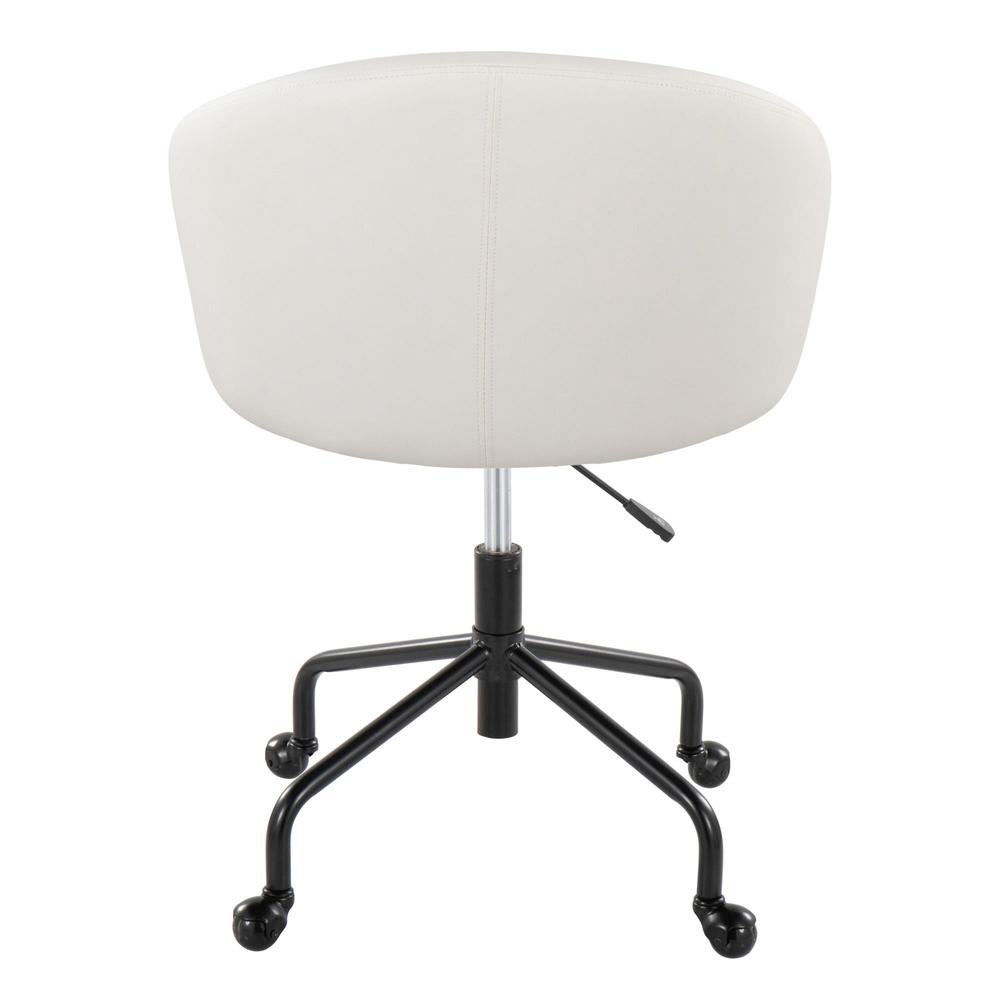 Black Metal, Silver Metal, White PU Claire Task Chair. Picture 4