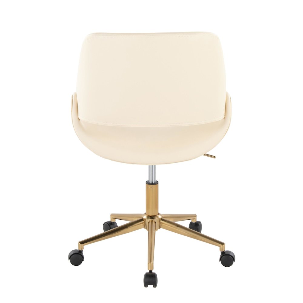 Fabrico Office Chair in Gold Metal, Cream PU color. Picture 4