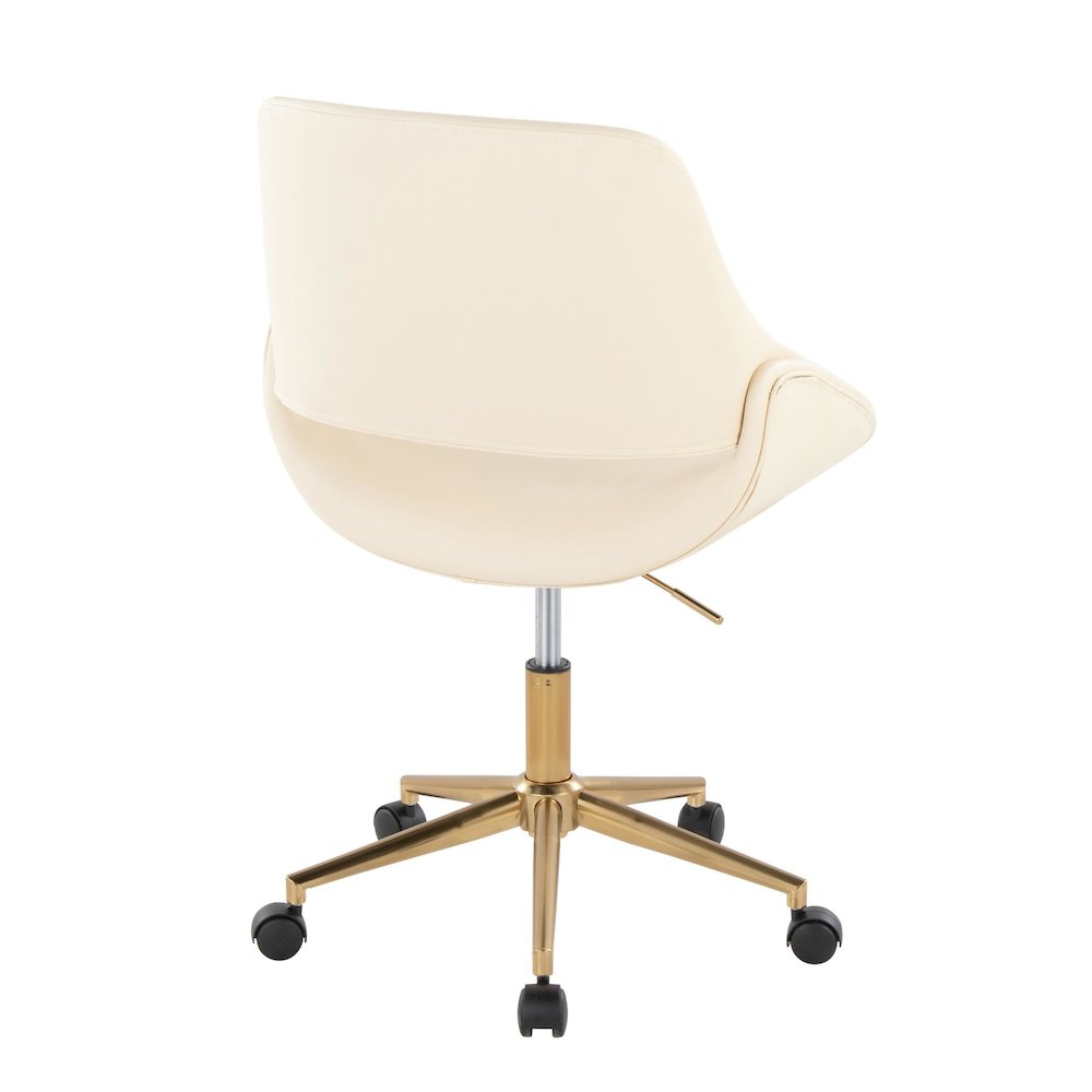 Fabrico Office Chair in Gold Metal, Cream PU color. Picture 3
