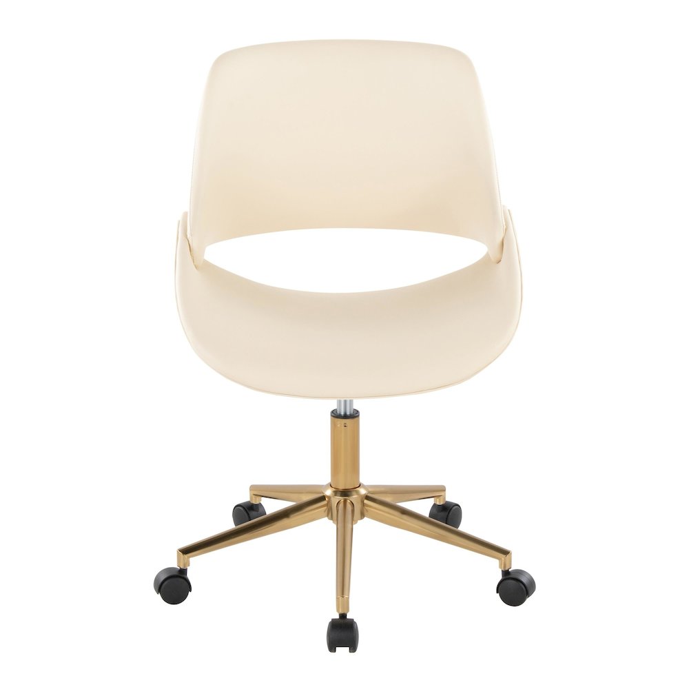 Fabrico Office Chair in Gold Metal, Cream PU color. Picture 5