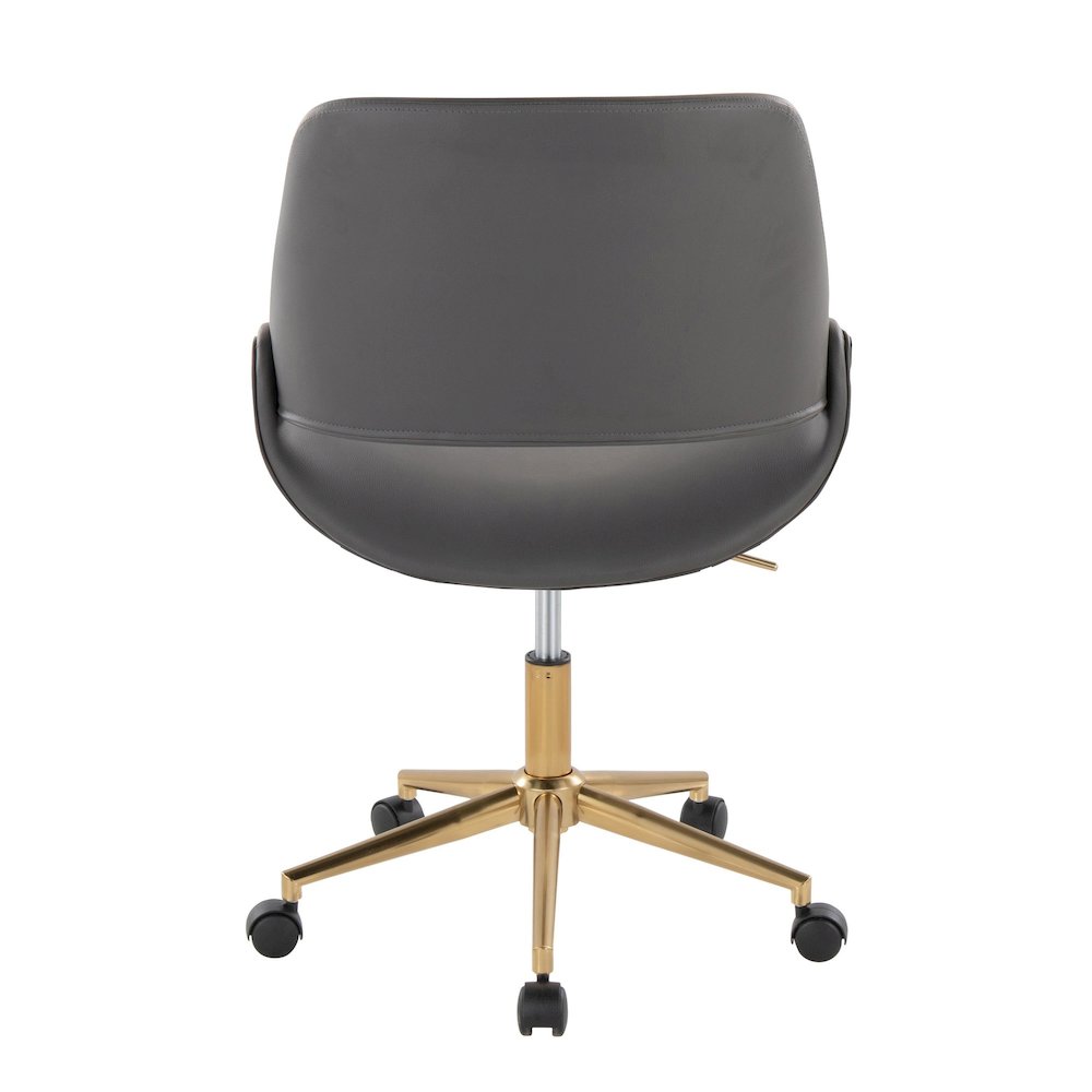 Fabrico Office Chair in Gold Metal, Grey PU color. Picture 4