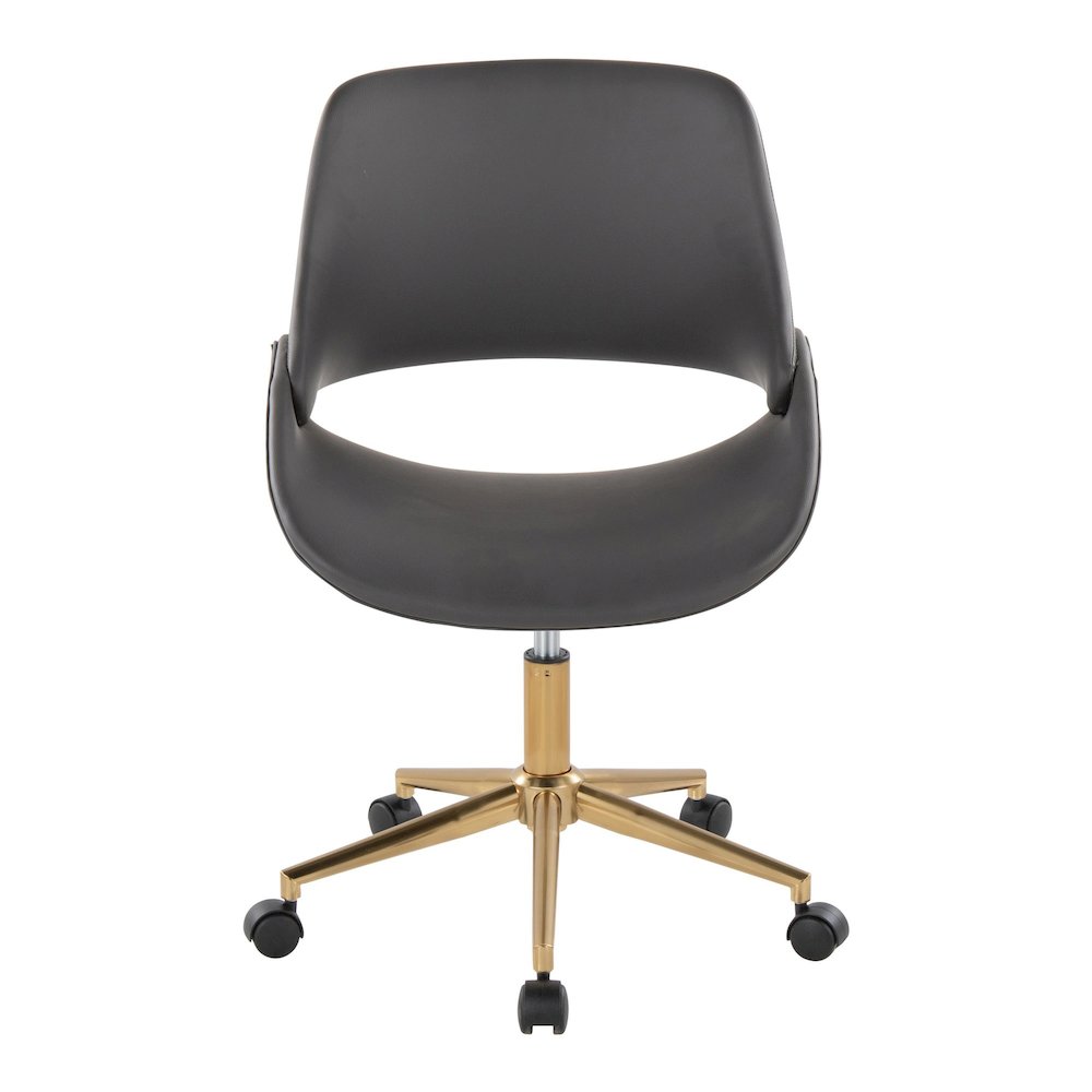 Fabrico Office Chair in Gold Metal, Grey PU color. Picture 5