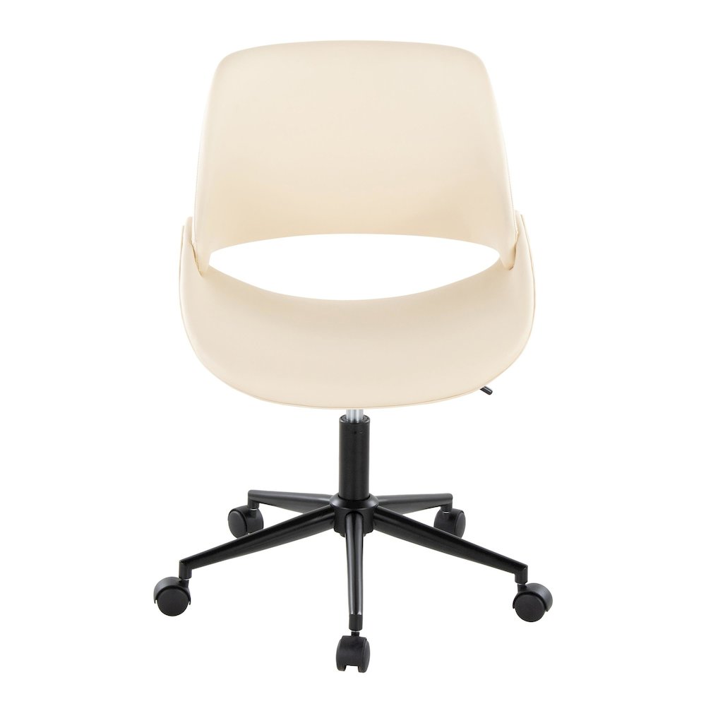 Fabrico Office Chair in Black Metal, Cream PU color. Picture 5