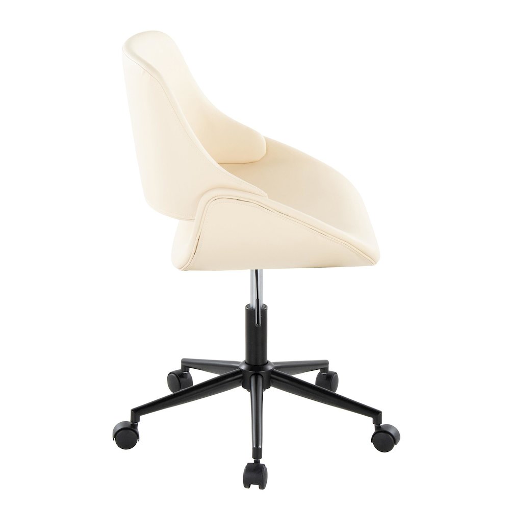 Fabrico Office Chair in Black Metal, Cream PU color. Picture 2