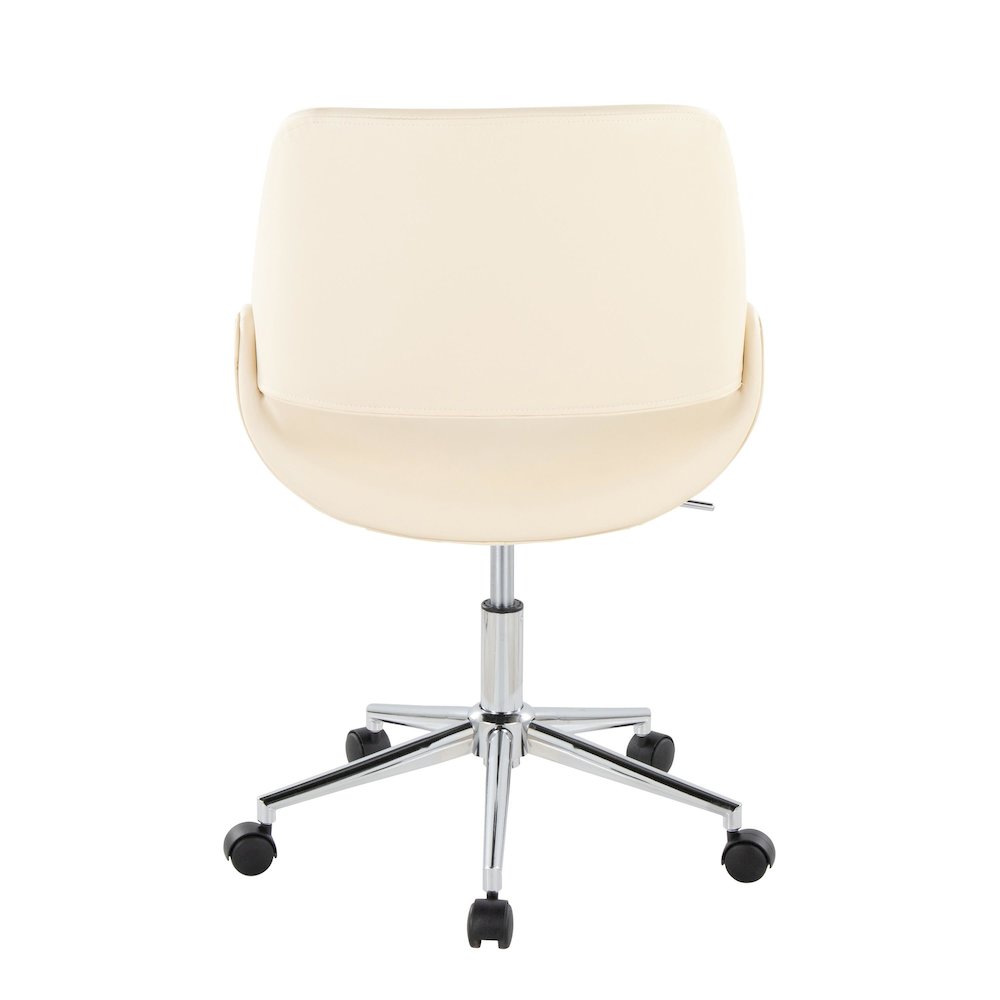 Fabrico Office Chair in Chrome Metal, Cream PU color. Picture 4