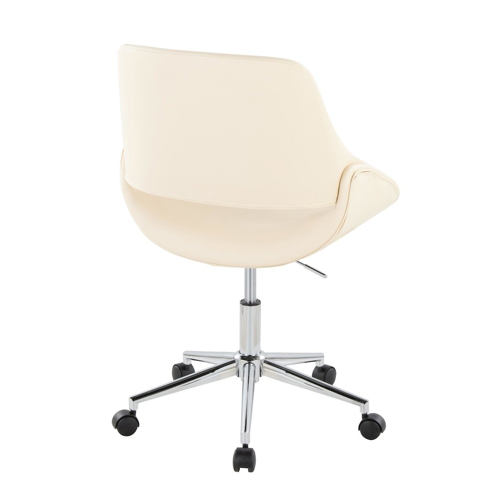 Fabrico Office Chair in Chrome Metal, Cream PU color. Picture 3