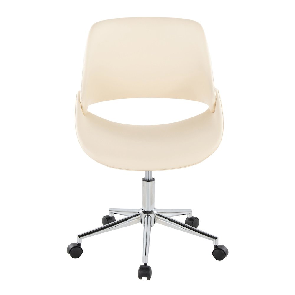 Fabrico Office Chair in Chrome Metal, Cream PU color. Picture 5