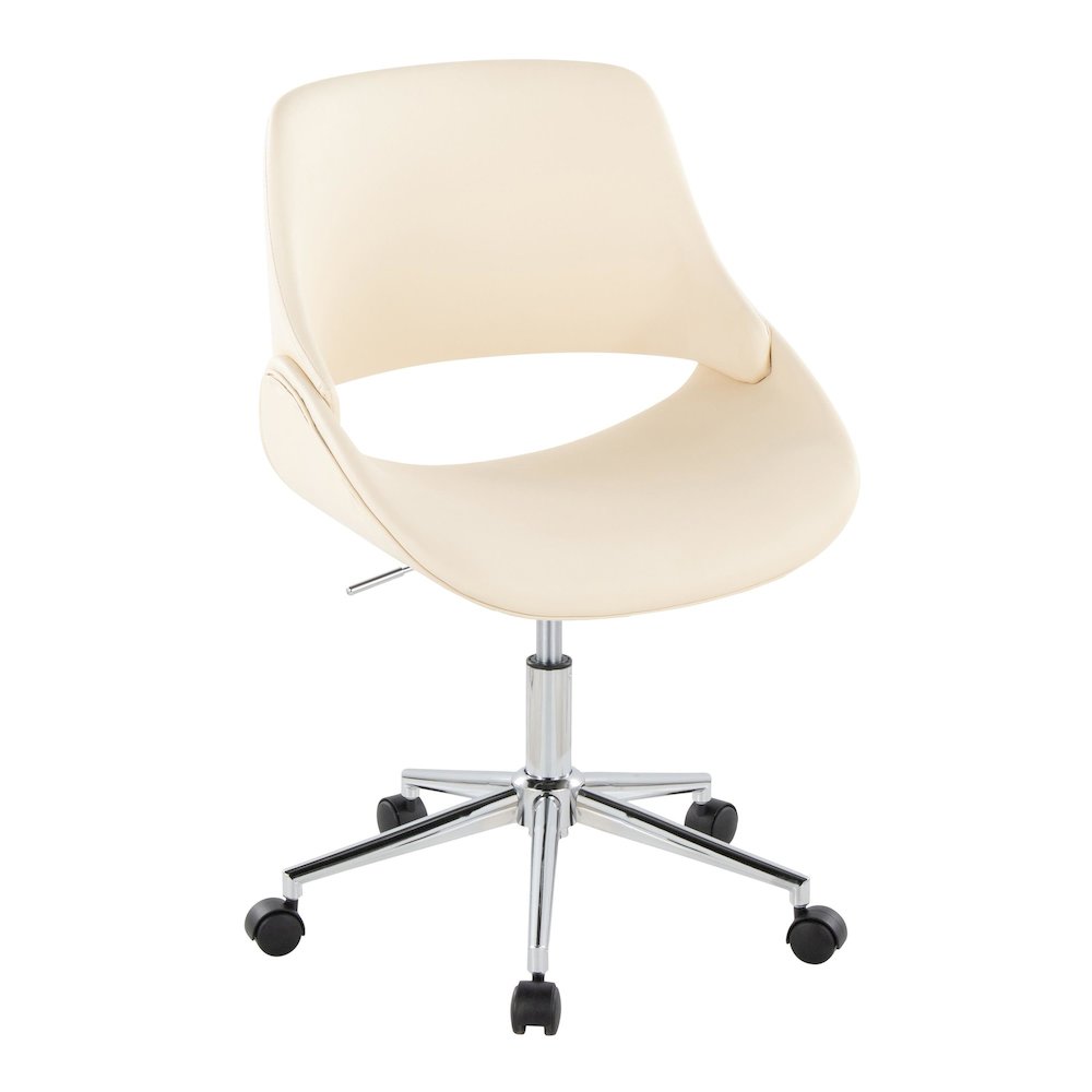 Fabrico Office Chair in Chrome Metal, Cream PU color. Picture 1