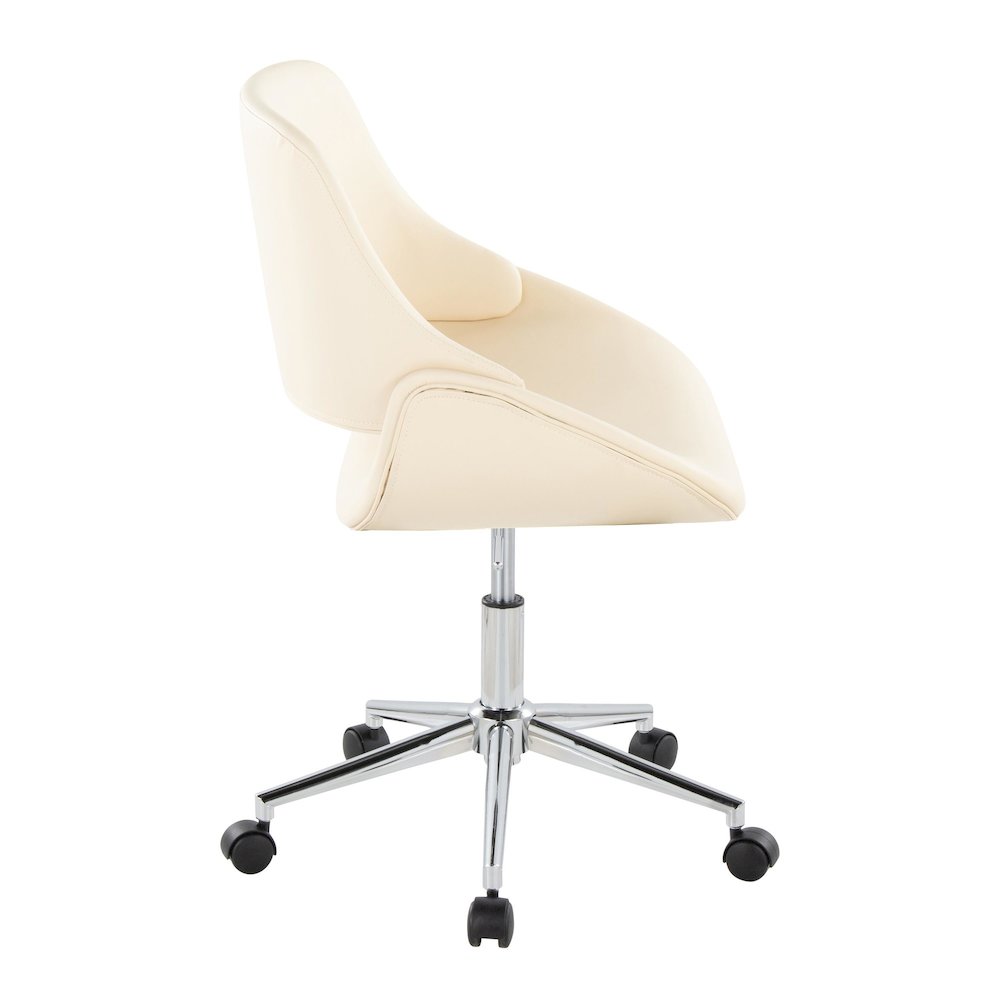 Fabrico Office Chair in Chrome Metal, Cream PU color. Picture 2