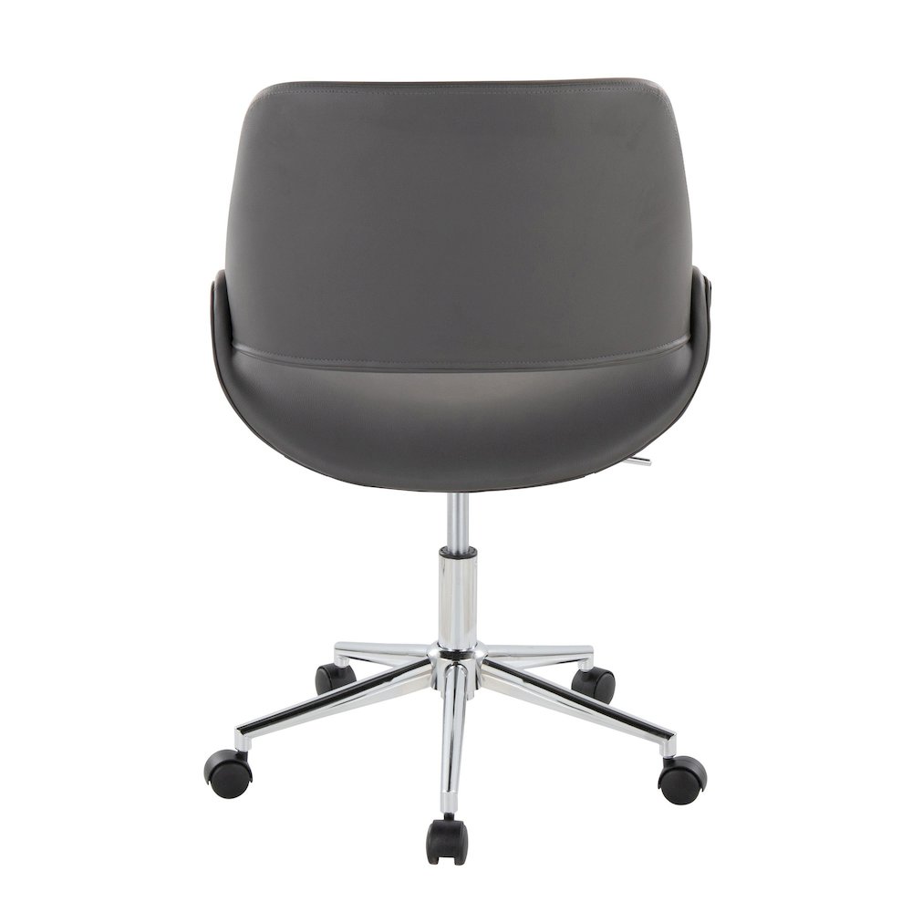 Fabrico Office Chair in Chrome Metal, Grey PU color. Picture 4