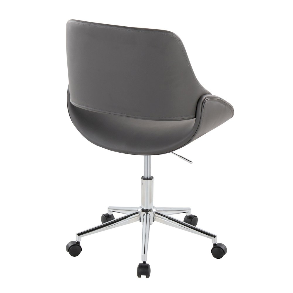 Fabrico Office Chair in Chrome Metal, Grey PU color. Picture 3
