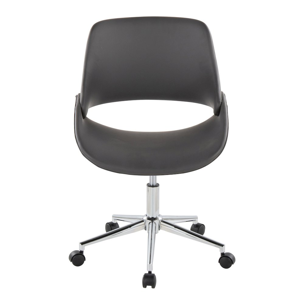 Fabrico Office Chair in Chrome Metal, Grey PU color. Picture 5