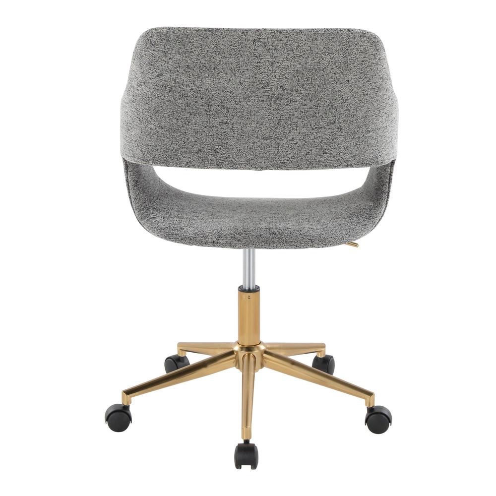 Gold Metal, Grey Fabric Margarite Task Chair. Picture 4