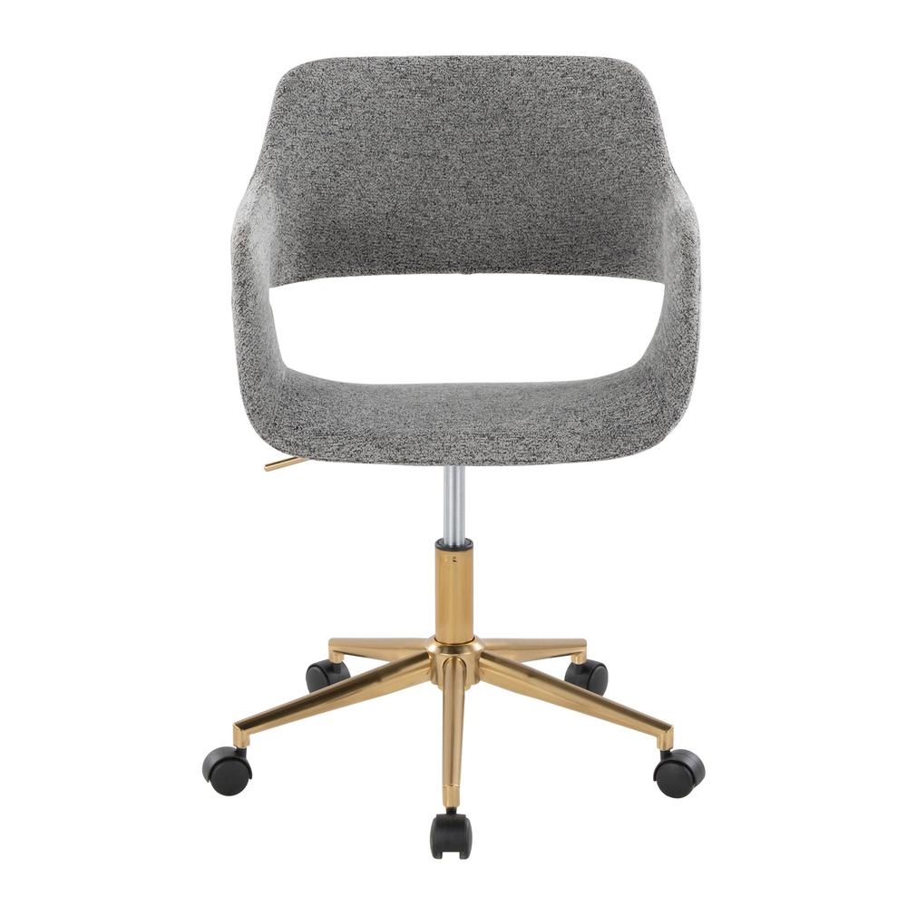 Gold Metal, Grey Fabric Margarite Task Chair. Picture 5