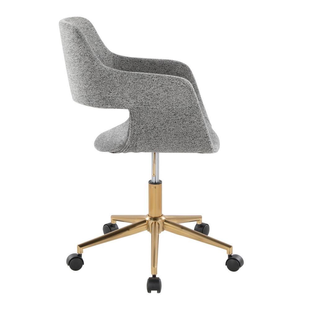 Gold Metal, Grey Fabric Margarite Task Chair. Picture 2
