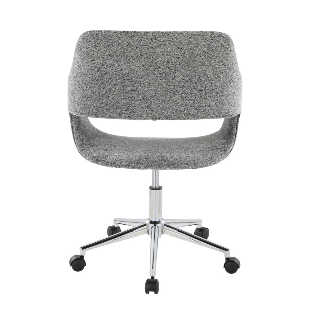 Chrome Metal, Grey Fabric Margarite Task Chair. Picture 4