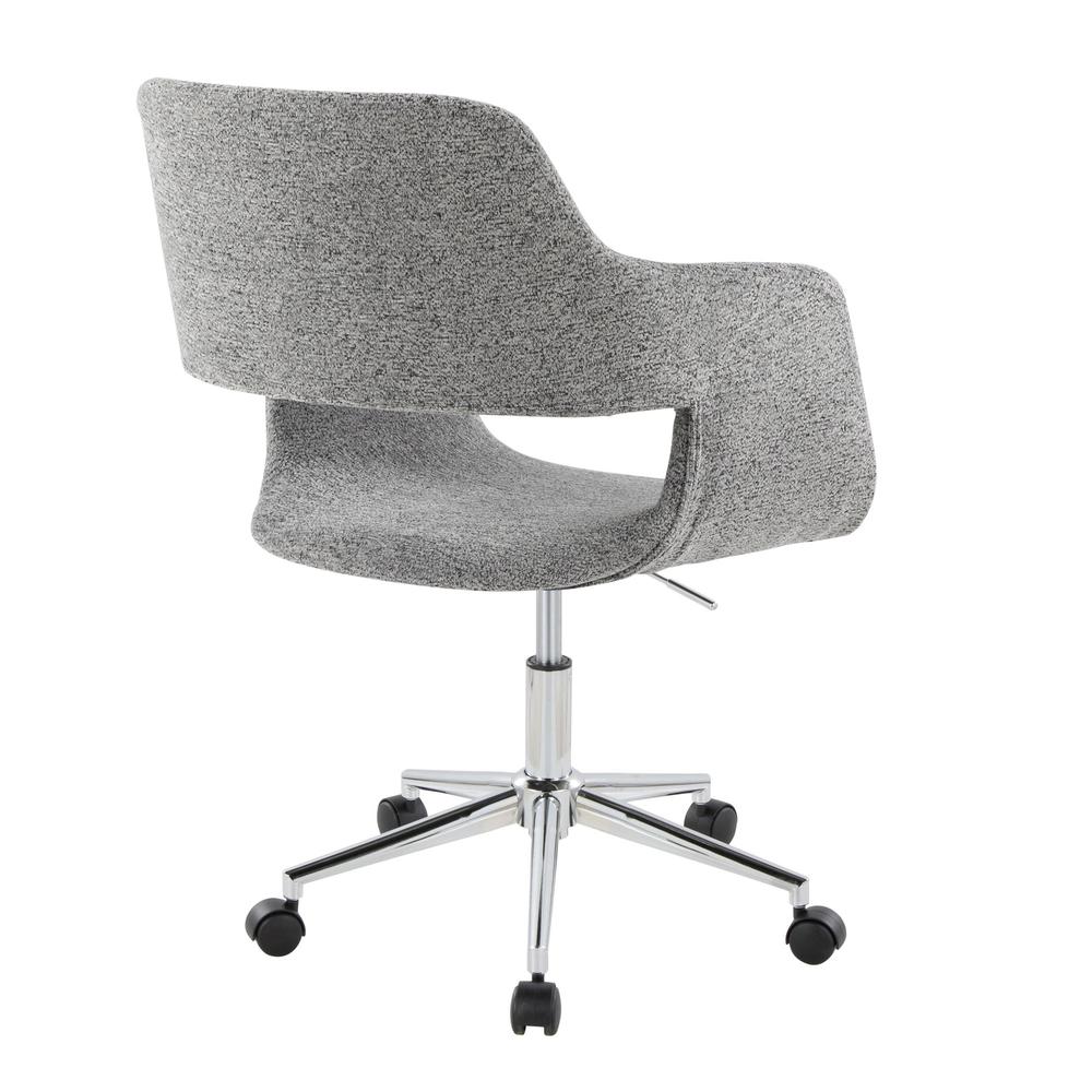 Chrome Metal, Grey Fabric Margarite Task Chair. Picture 3