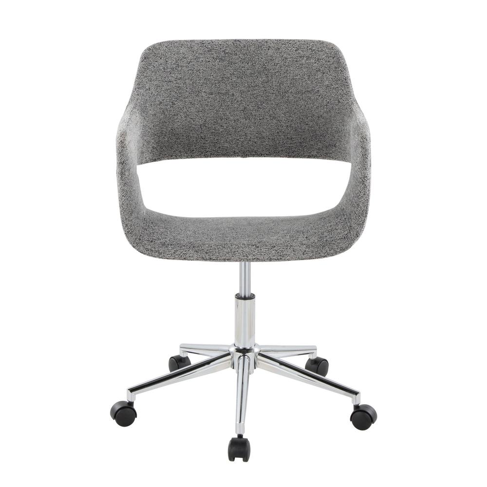 Chrome Metal, Grey Fabric Margarite Task Chair. Picture 5