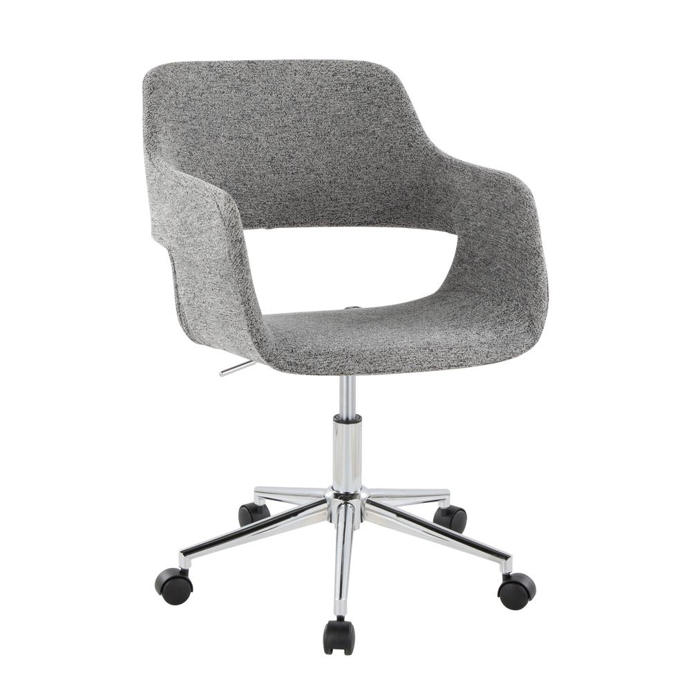 Chrome Metal, Grey Fabric Margarite Task Chair. Picture 1