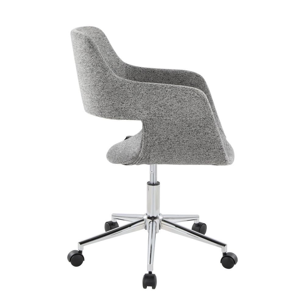 Chrome Metal, Grey Fabric Margarite Task Chair. Picture 2