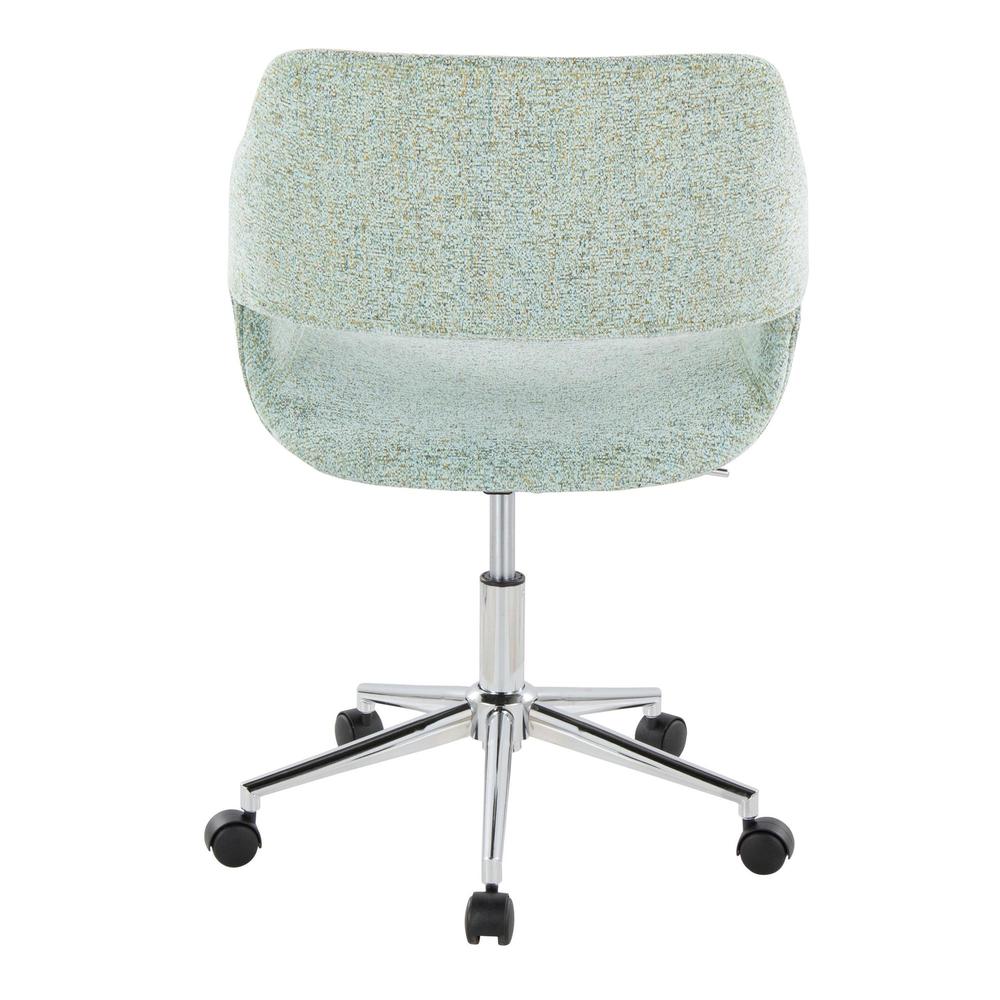 Chrome Metal, Light Green Fabric Margarite Task Chair. Picture 4