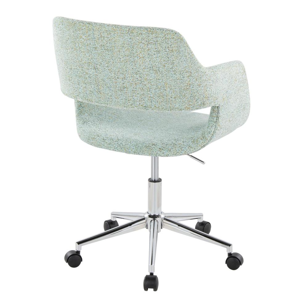 Chrome Metal, Light Green Fabric Margarite Task Chair. Picture 3