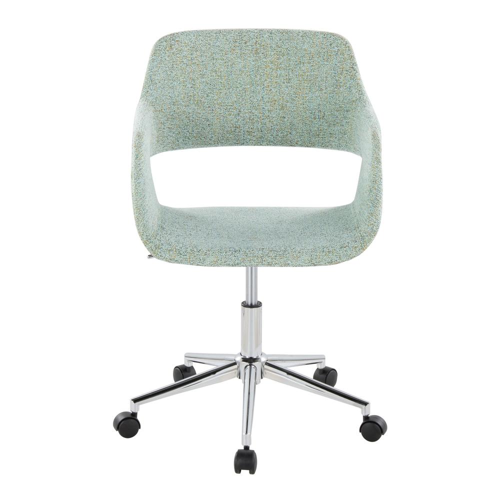 Chrome Metal, Light Green Fabric Margarite Task Chair. Picture 5
