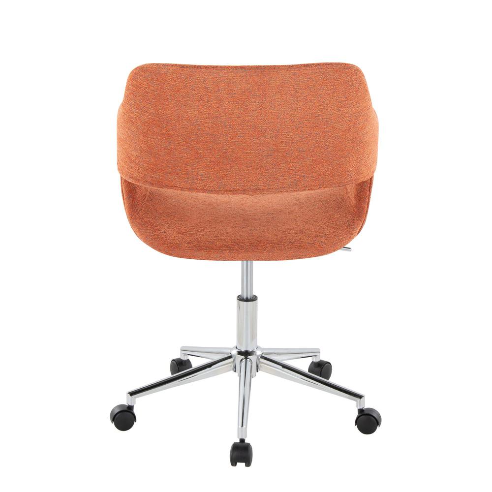 Chrome Metal, Orange Fabric Margarite Task Chair. Picture 4