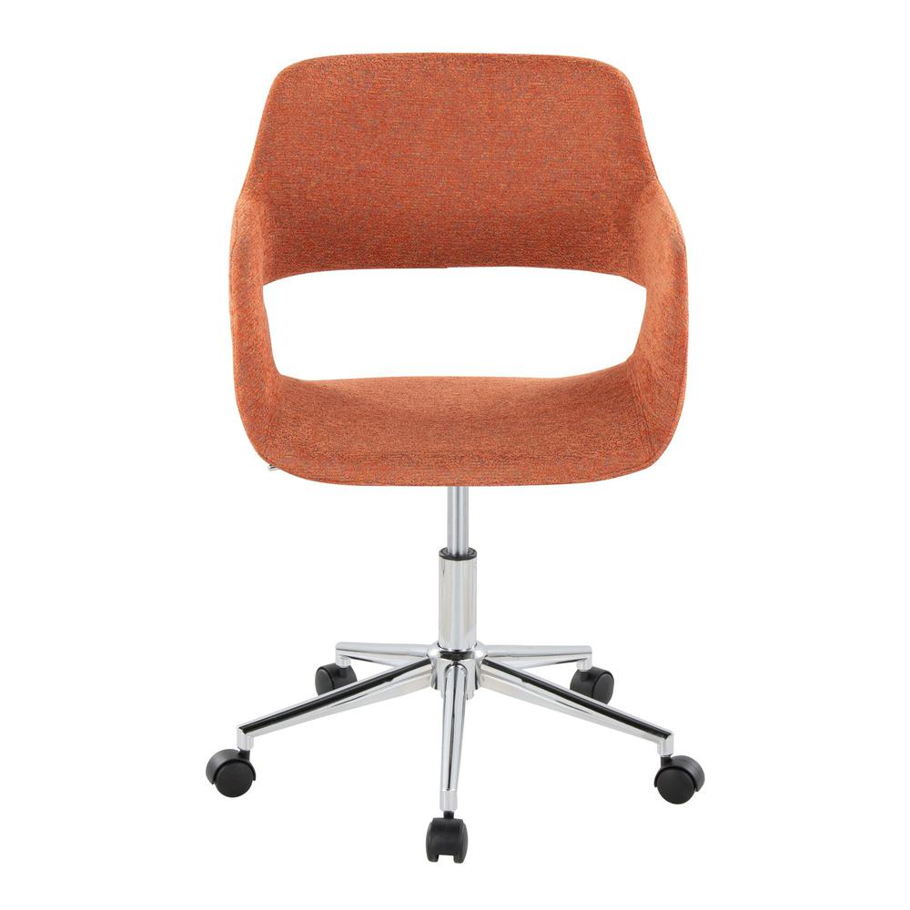 Chrome Metal, Orange Fabric Margarite Task Chair. Picture 5