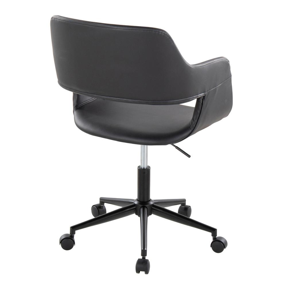 Black Metal, Black PU Margarite Task Chair. Picture 3