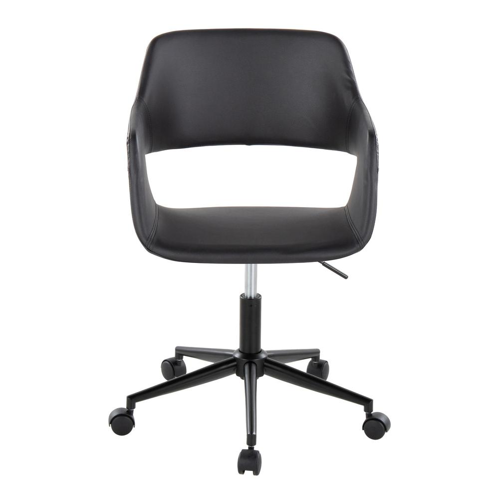 Black Metal, Black PU Margarite Task Chair. Picture 5