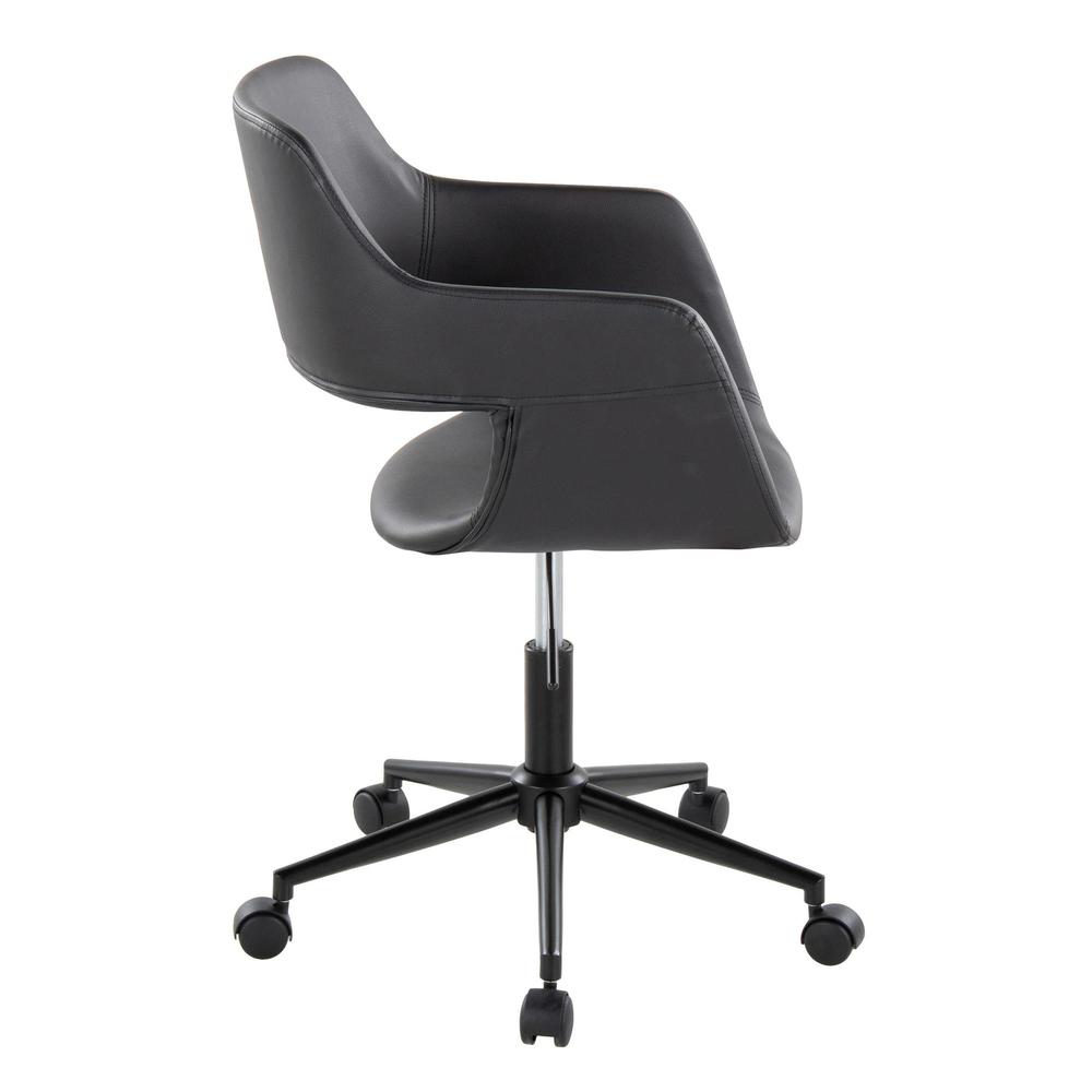 Black Metal, Black PU Margarite Task Chair. Picture 2