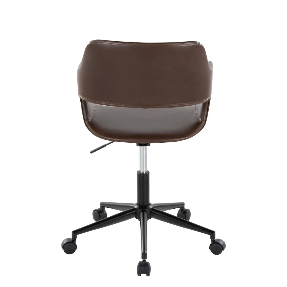 Margarite Task Chair in Black Metal, Espresso PU color. Picture 3