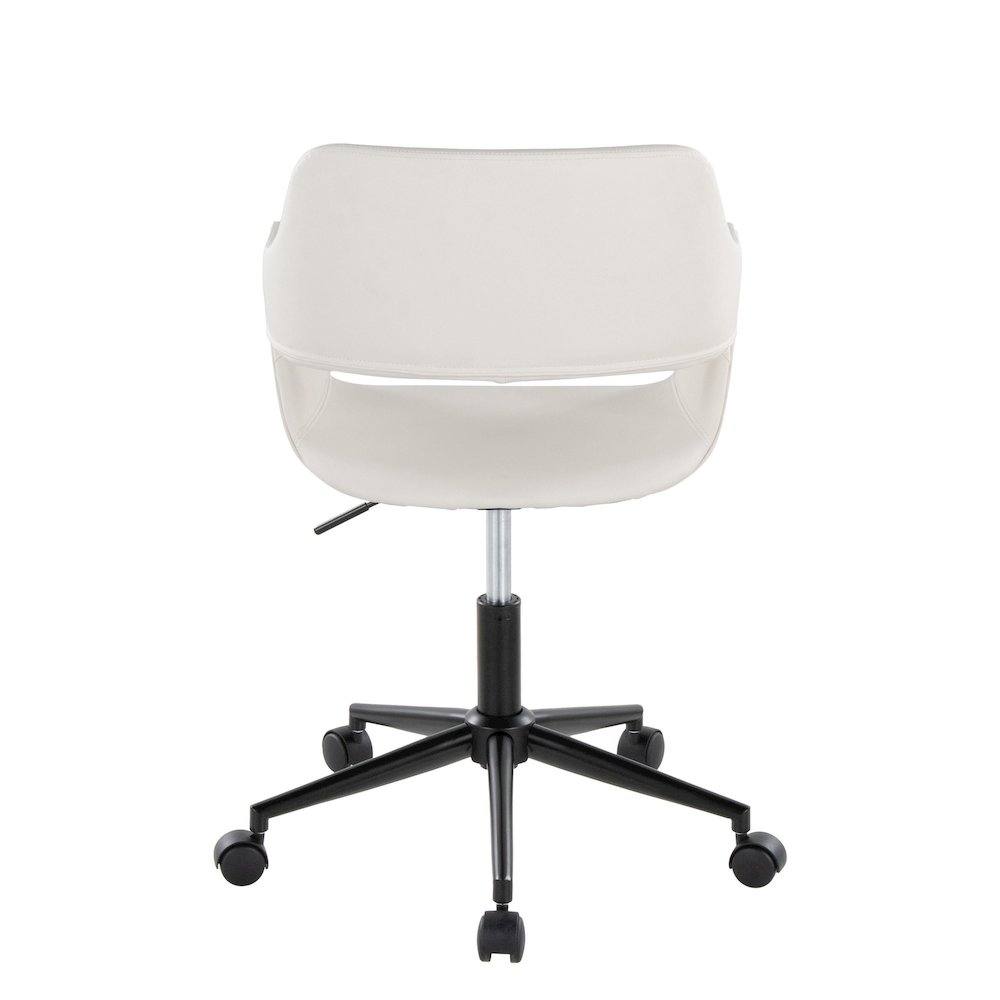 Margarite Task Chair in Black Metal, White PU color. Picture 4