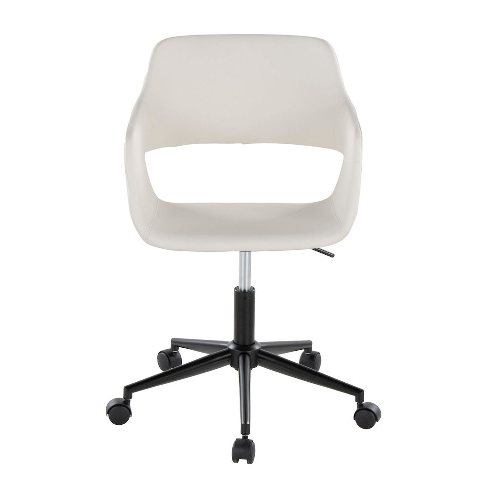 Margarite Task Chair in Black Metal, White PU color. Picture 5