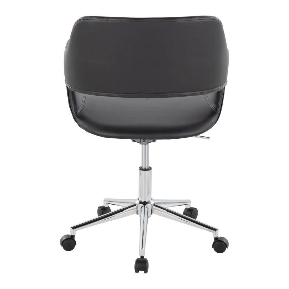 Chrome Metal, Black PU Margarite Task Chair. Picture 4