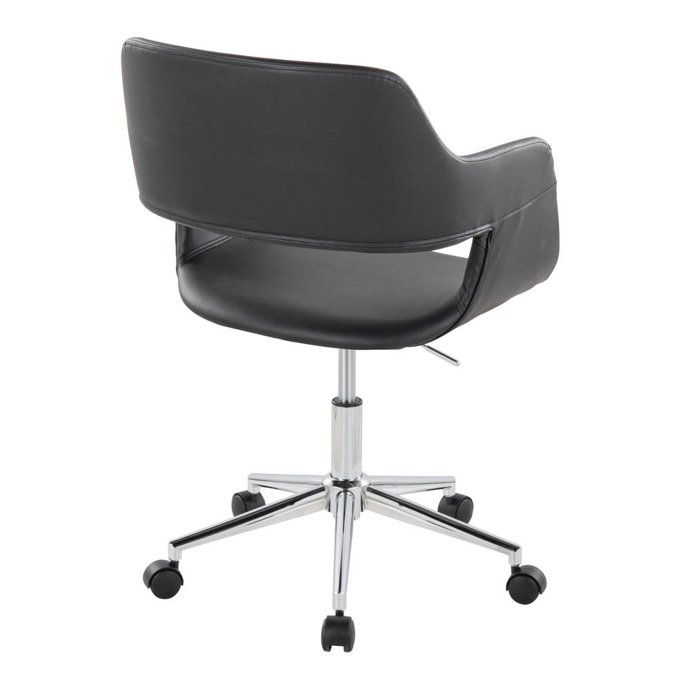 Chrome Metal, Black PU Margarite Task Chair. Picture 3