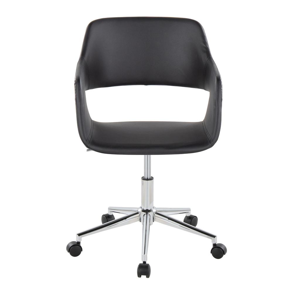 Chrome Metal, Black PU Margarite Task Chair. Picture 5