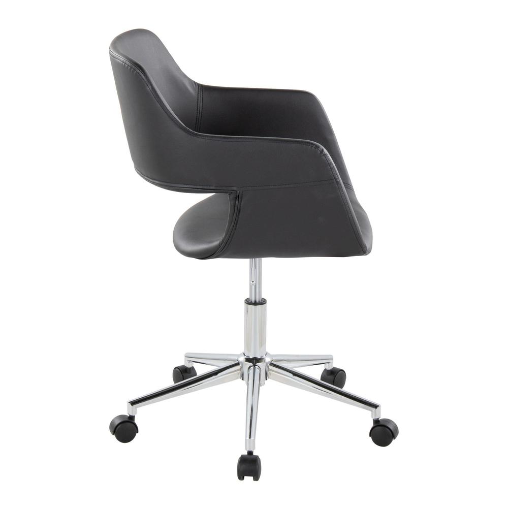 Chrome Metal, Black PU Margarite Task Chair. Picture 2