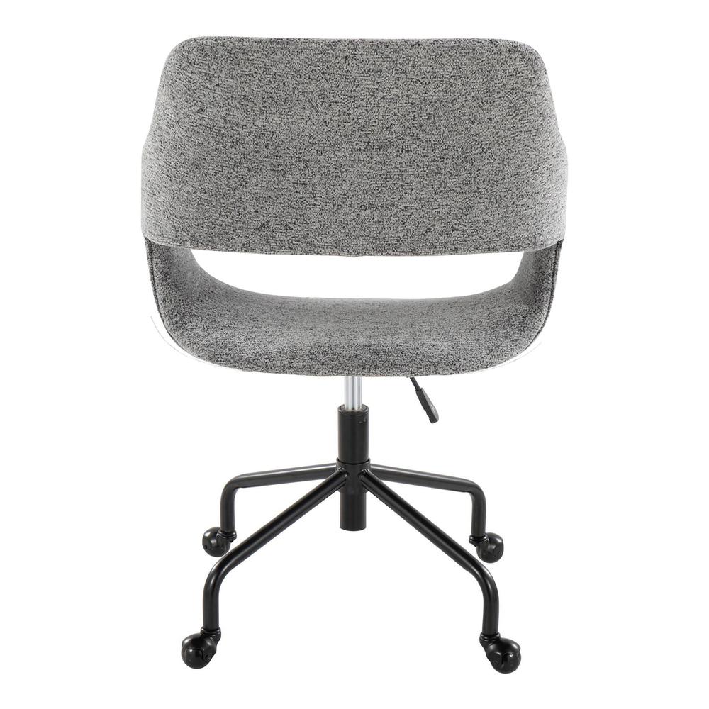 Black Metal, Grey Fabric Margarite Adjustable Office Chair. Picture 4