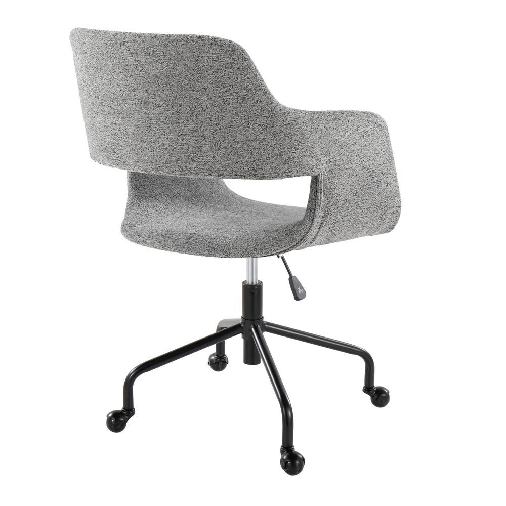 Black Metal, Grey Fabric Margarite Adjustable Office Chair. Picture 3