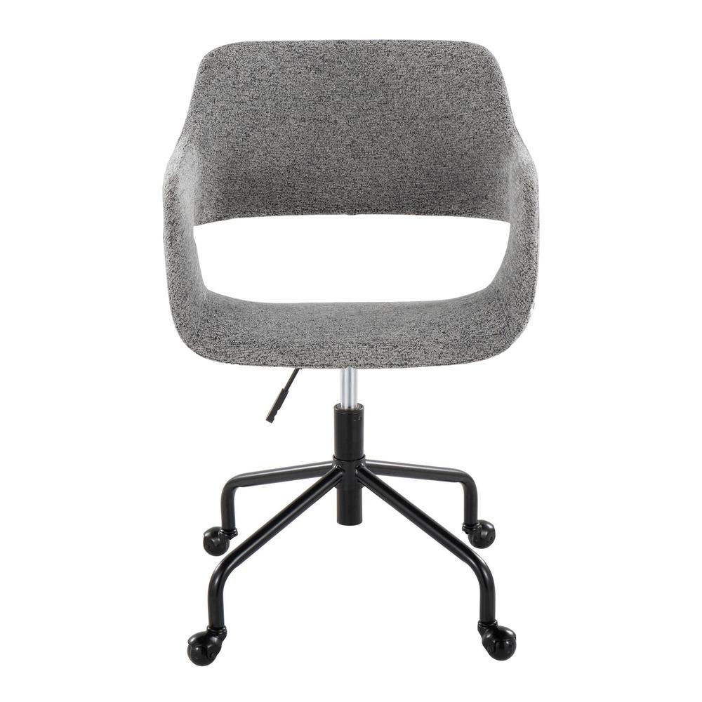 Black Metal, Grey Fabric Margarite Adjustable Office Chair. Picture 5