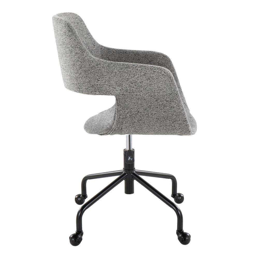 Black Metal, Grey Fabric Margarite Adjustable Office Chair. Picture 2