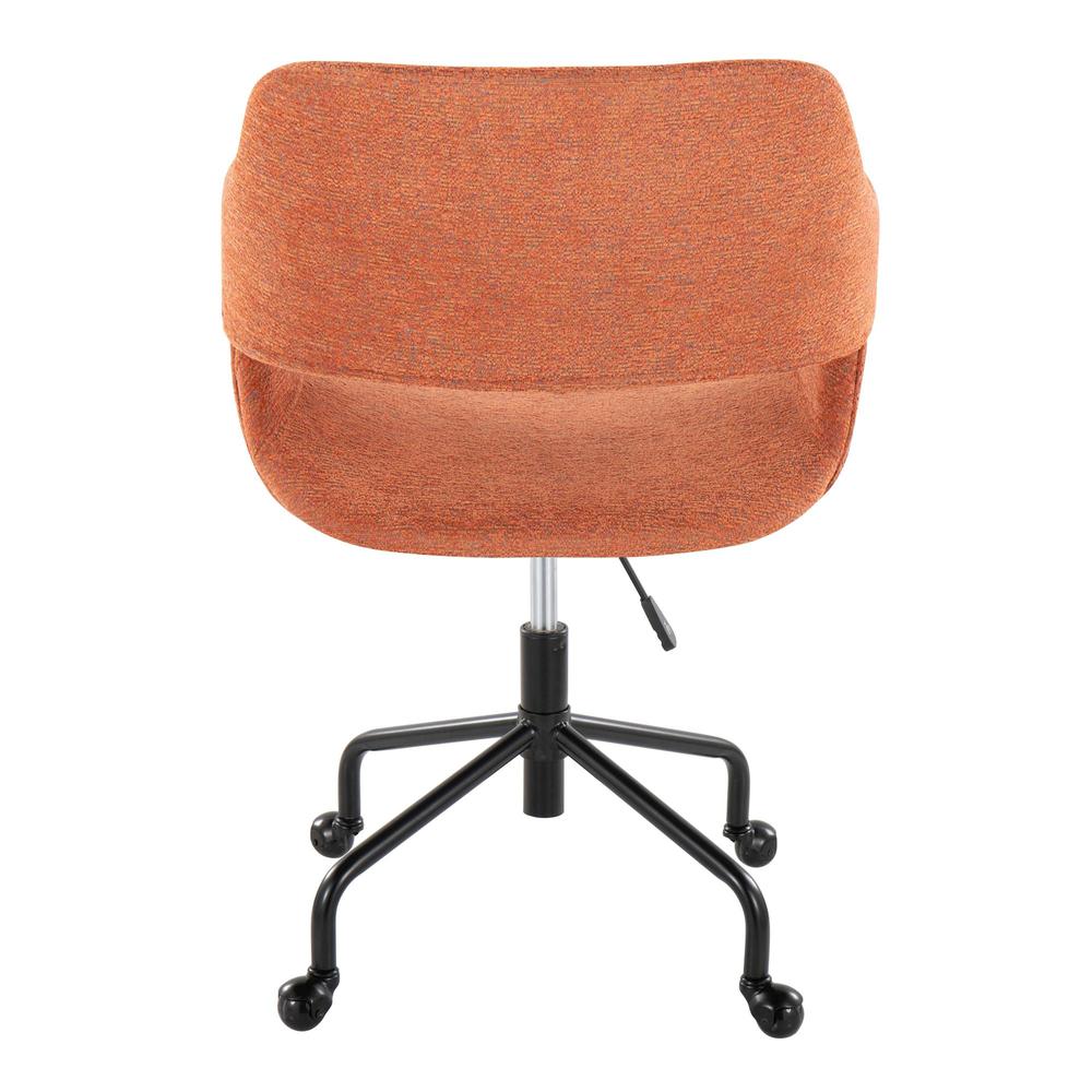 Black Metal, Orange Fabric Margarite Adjustable Office Chair. Picture 4
