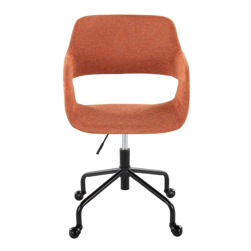Black Metal, Orange Fabric Margarite Adjustable Office Chair. Picture 5